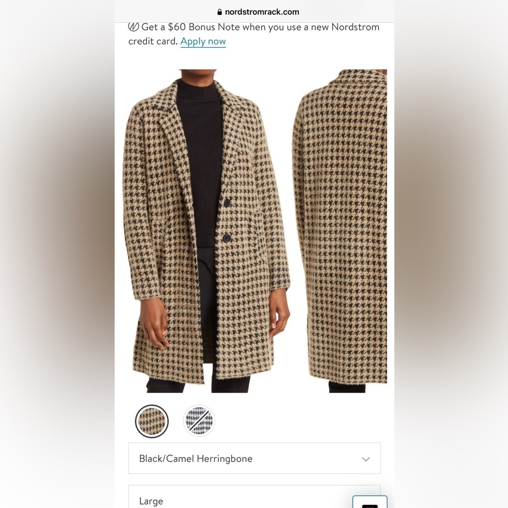 BCBG herringbone sweater coat